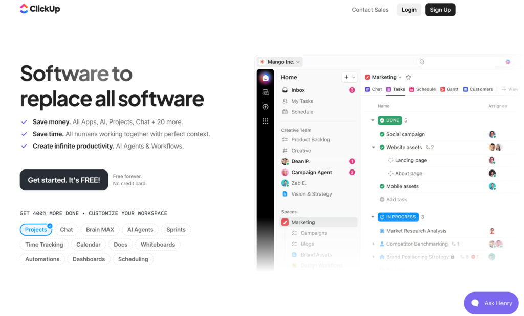 Free Project Management Tools for Small Teams (2026 Guide) Project Management Tool ClickUp